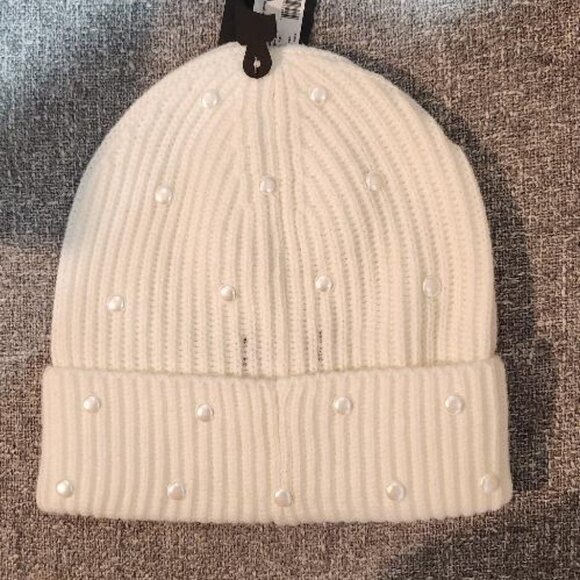 Kate Spade New York Ivory, Pearl Embellished Beanie NWT - Picture 2 of 3